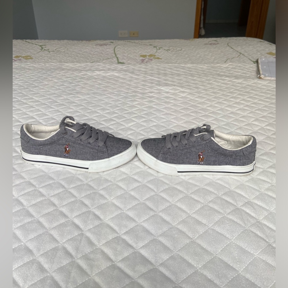 Polo Ralp Lauren Easton ll Sz 1 Shoes Colorful Pony/ Flesh Pony Chambray Fabric - Picture 4 of 10